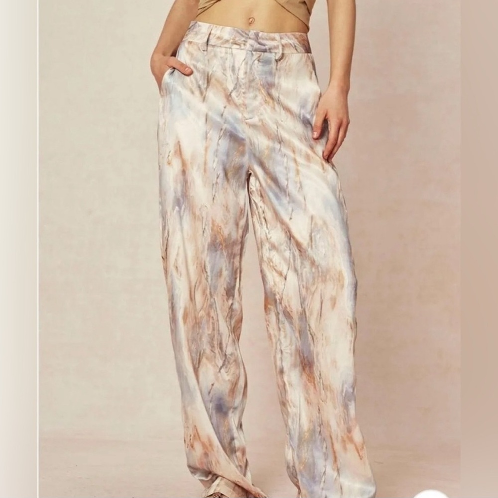 ❌SOLD❌Micas marble print high waisted trouser pants